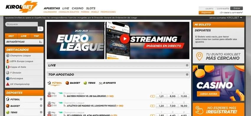 Sito web della casa di scommesse kirolbet