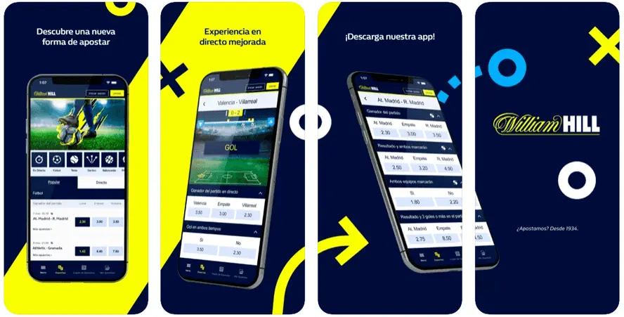 Scommesse sportive sull'app mobile William Hill
