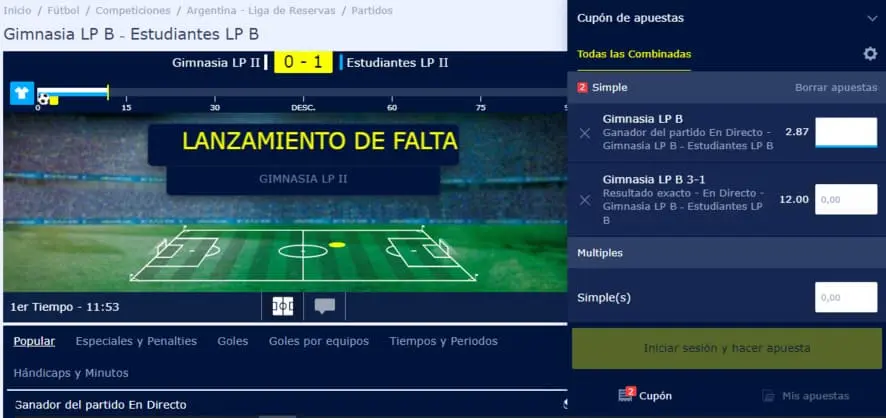 spazio per scommesse live