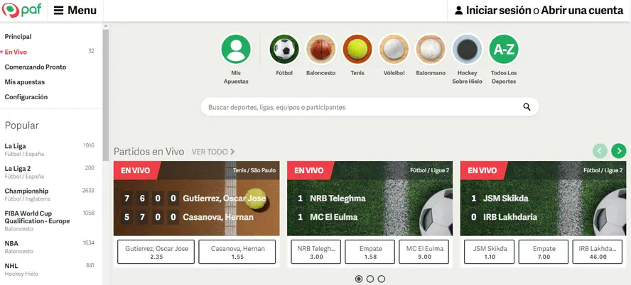 portal web casa de scommesse paf