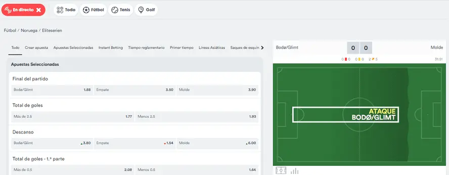scommesse live su Casumo