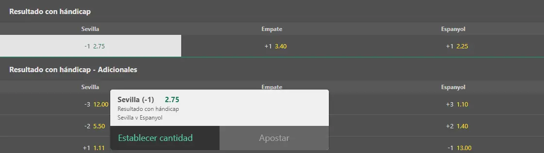 Handicap europeo -1