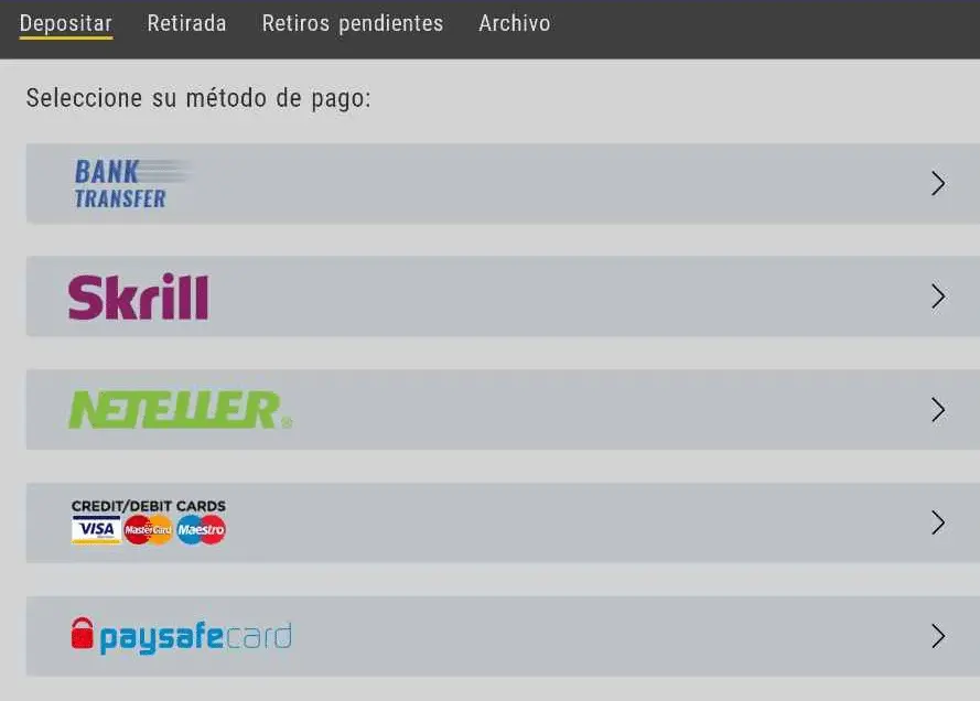metodi di pagamento di efbet