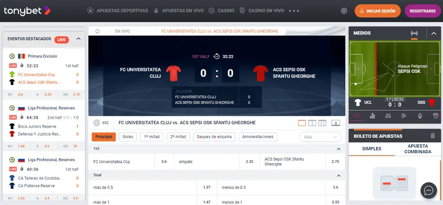 scommesse live tonybet