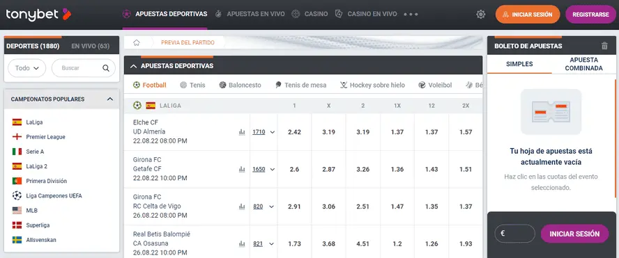 Portale di scommesse sportive tonybet