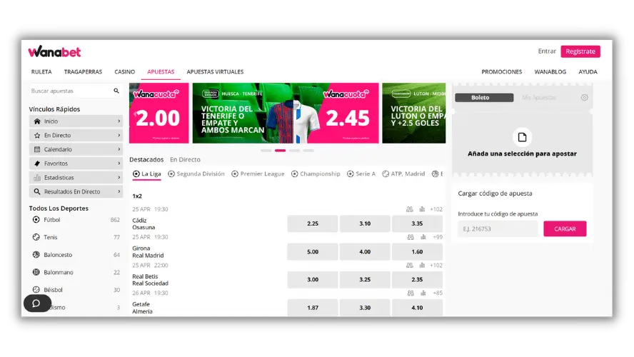 casa di scommesse del portale Wanabet
