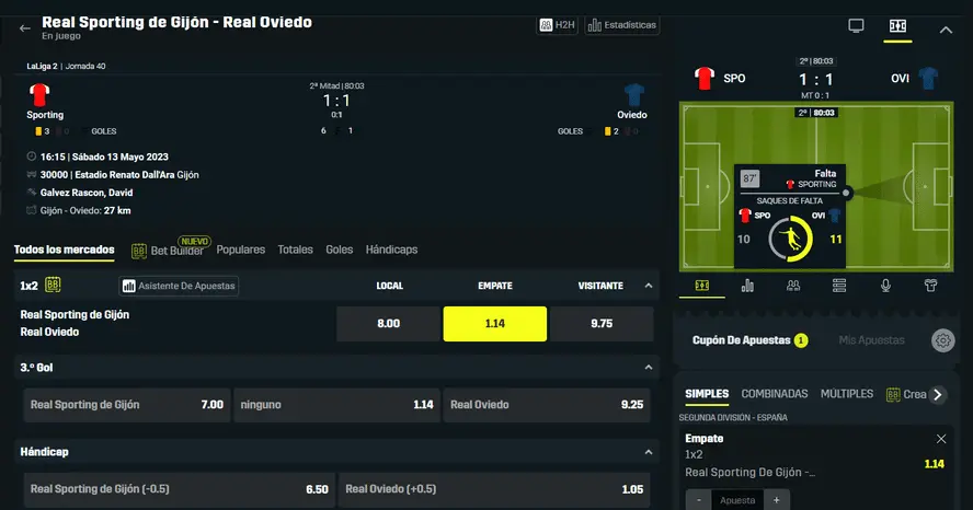 Pannello eventi live DAZN bet (1)