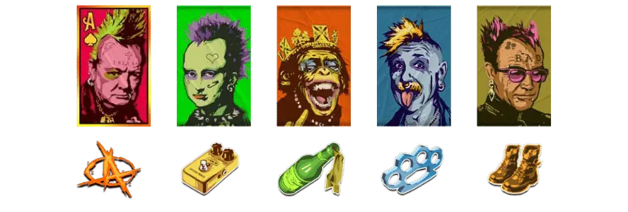 Simboli delle slot punk rocker