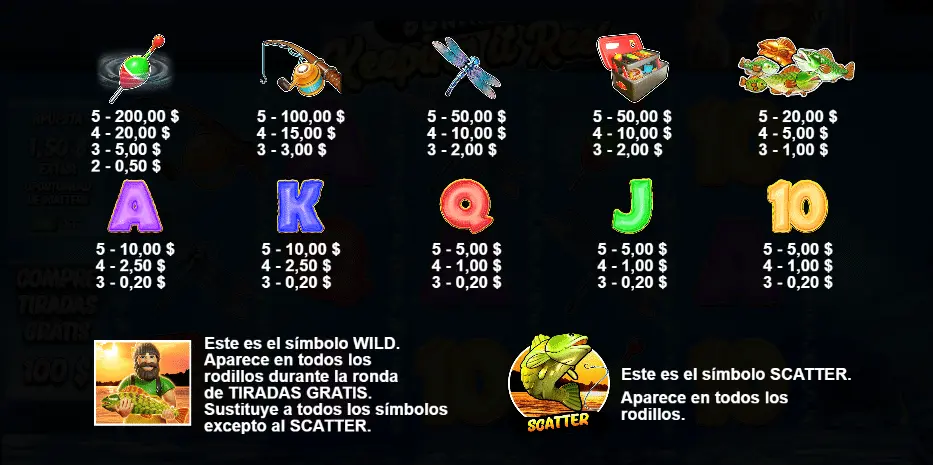 simbolos slot Big Bass - Keeping it Reel